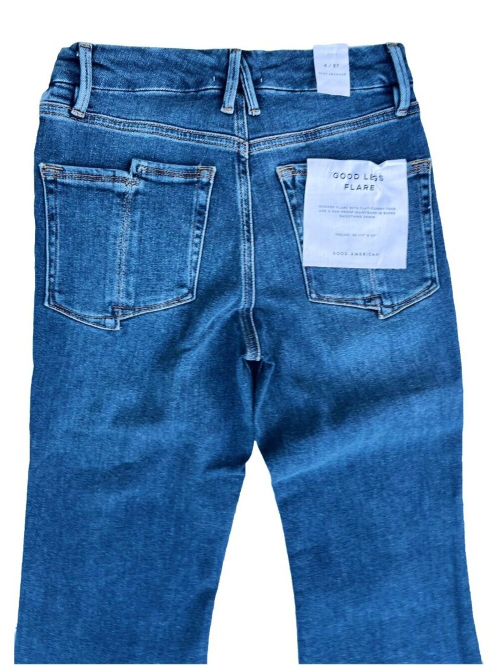 Good American Good Legs Flare Jeans Sz 4 15 NWT Cashmere Blend High Rise - Picture 10 of 15